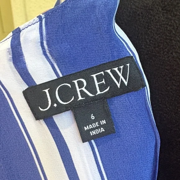 J. Crew Blue White Striped Tie Front Top Size 6 - Picture 4 of 8